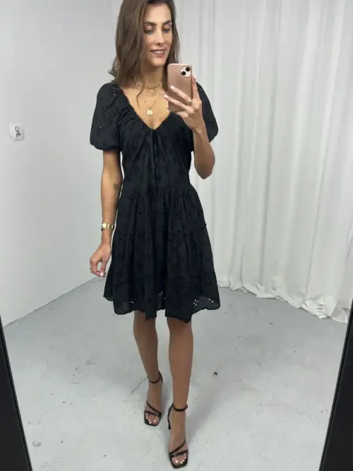 Czarna bawełniana sukienka mini
